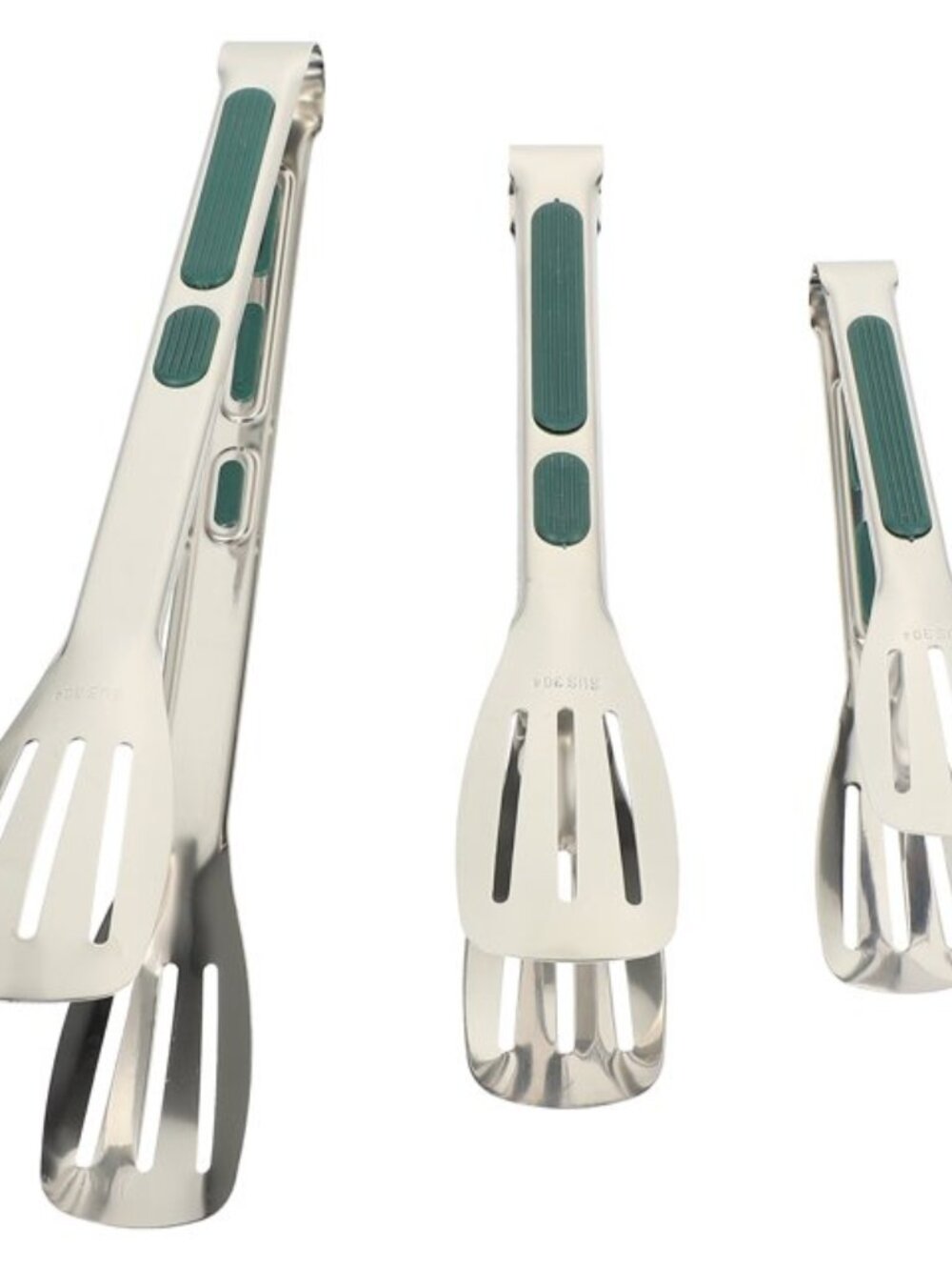 3x Stainless Steel Kitchen Tongs Food Serving Grill Multi Purpose Cooking Tongs
